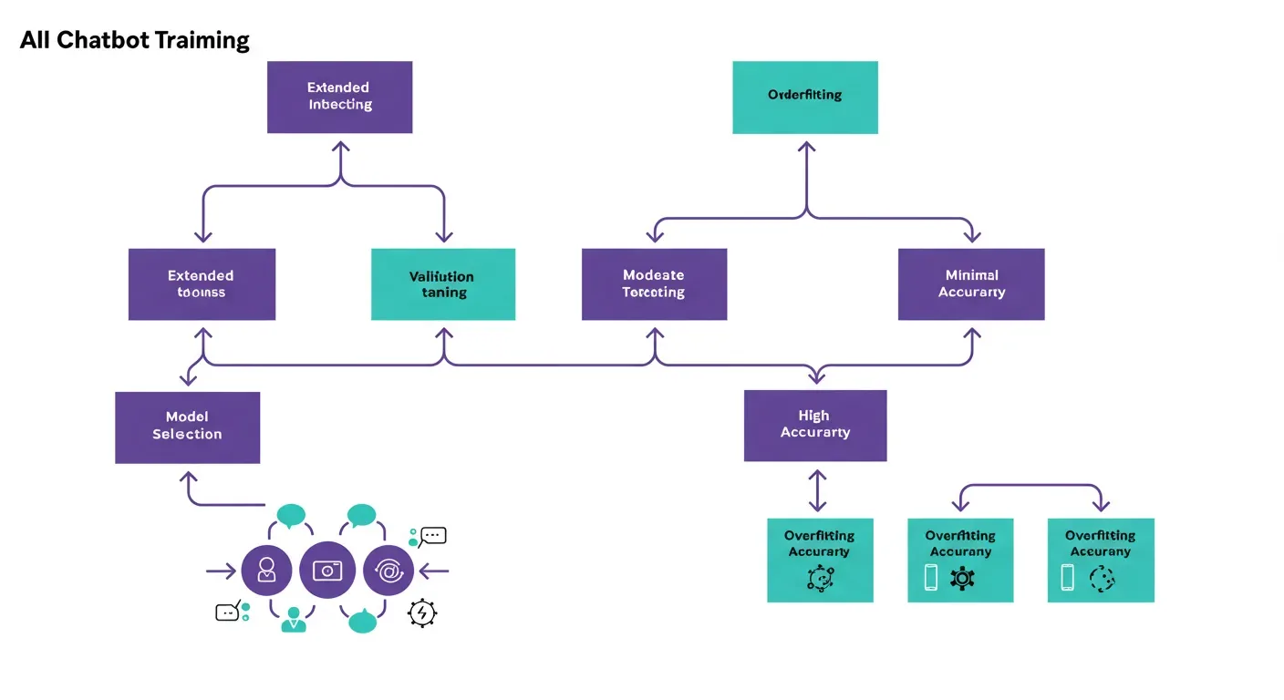 Decision tree showing when AI chatbot vs live chat handles a query better based on accuracy and training overhead